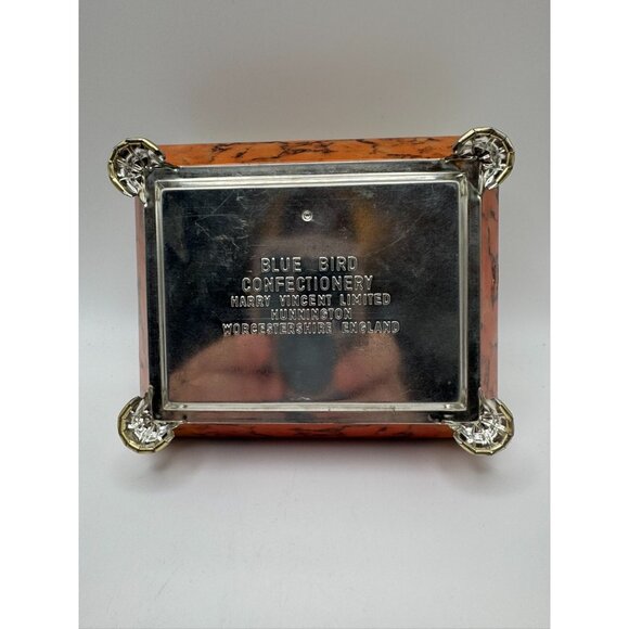 Vintage Confectionary Tin Box Blue Bird Harry Vincent LTD Orange England Britain - Picture 11 of 13